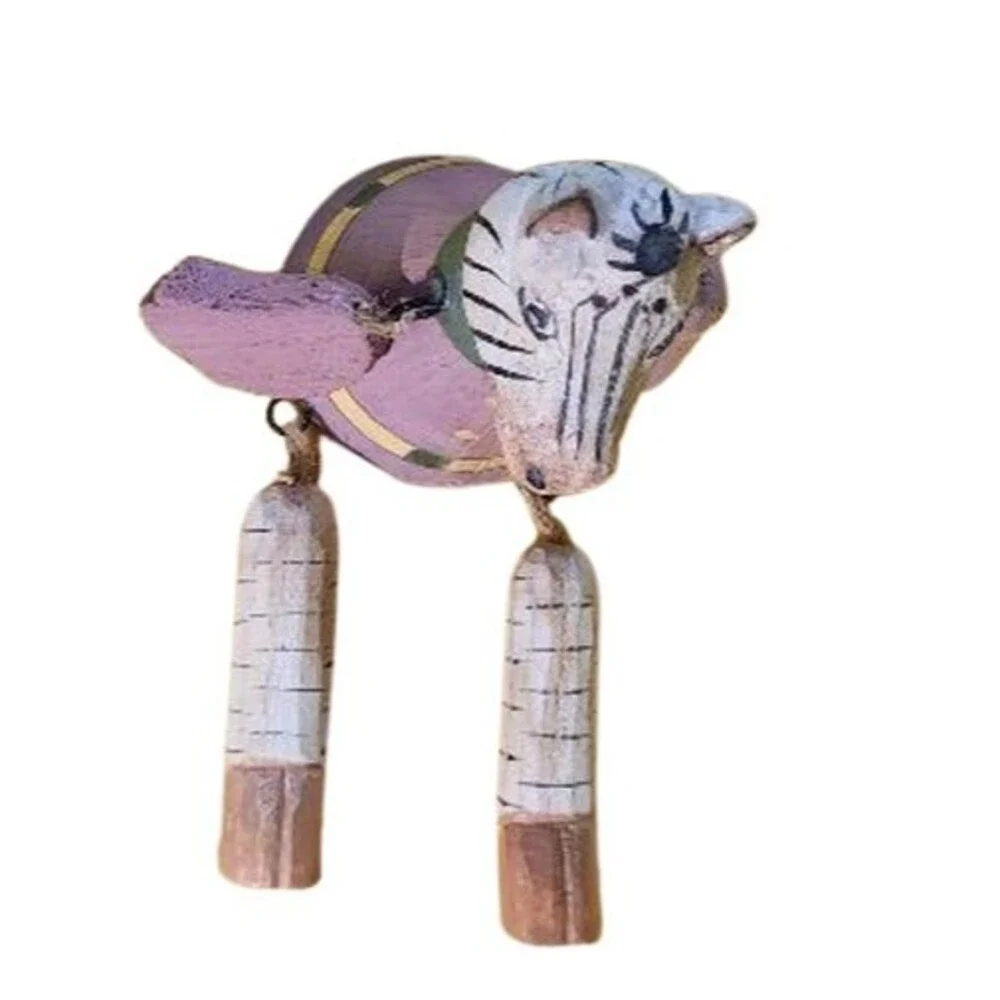BC 5.5 Inch Dangling Leg Zebra Shelf Sitter With Pink Dress